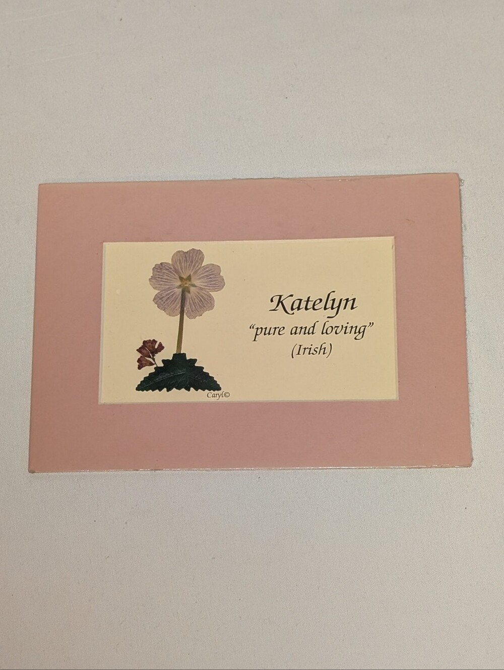 NameMe Calligraphy 5x7 Matted Katelyn Floral Flower Local Business Pennsylvania